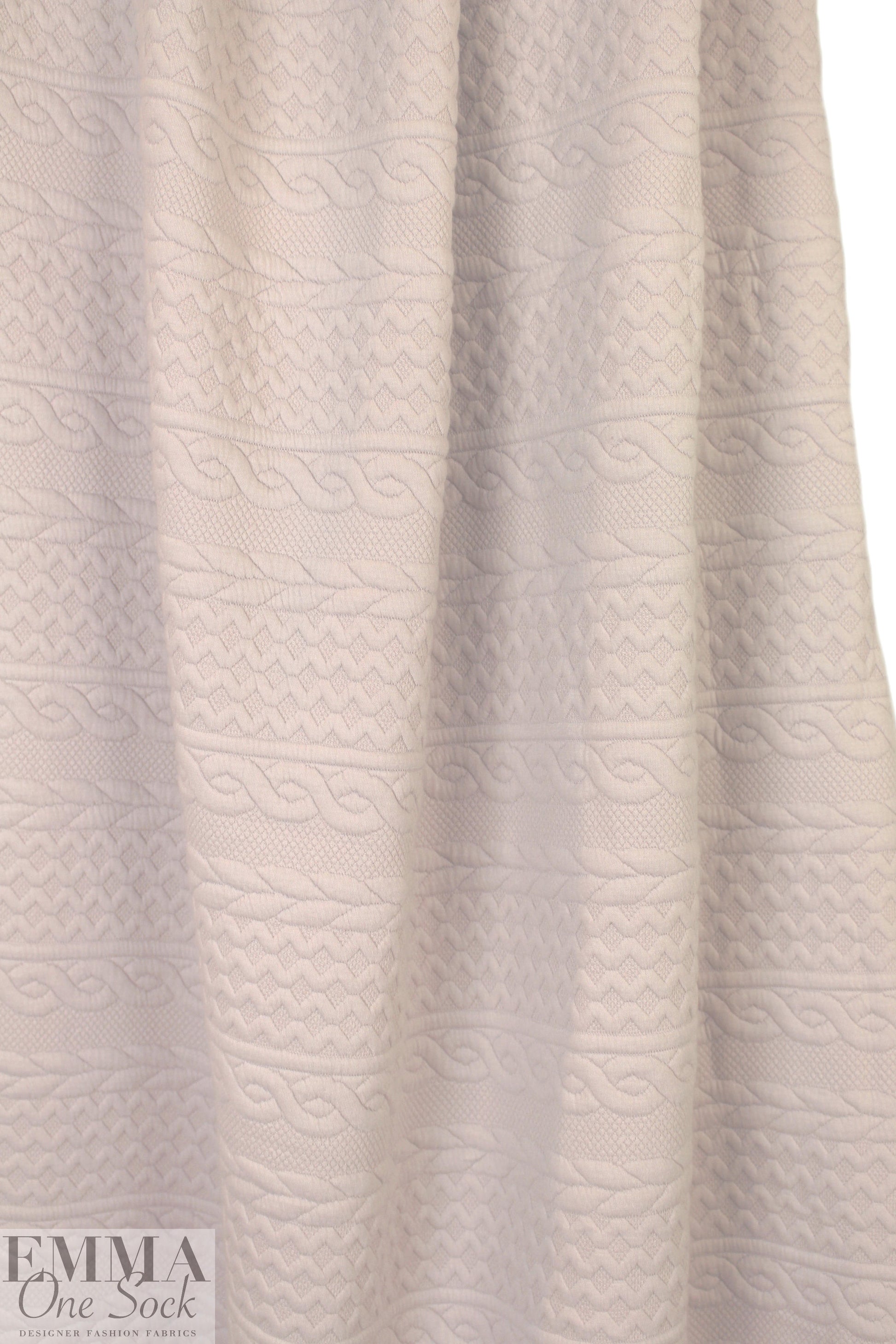 quilted cable matelasse' knit - pink blush