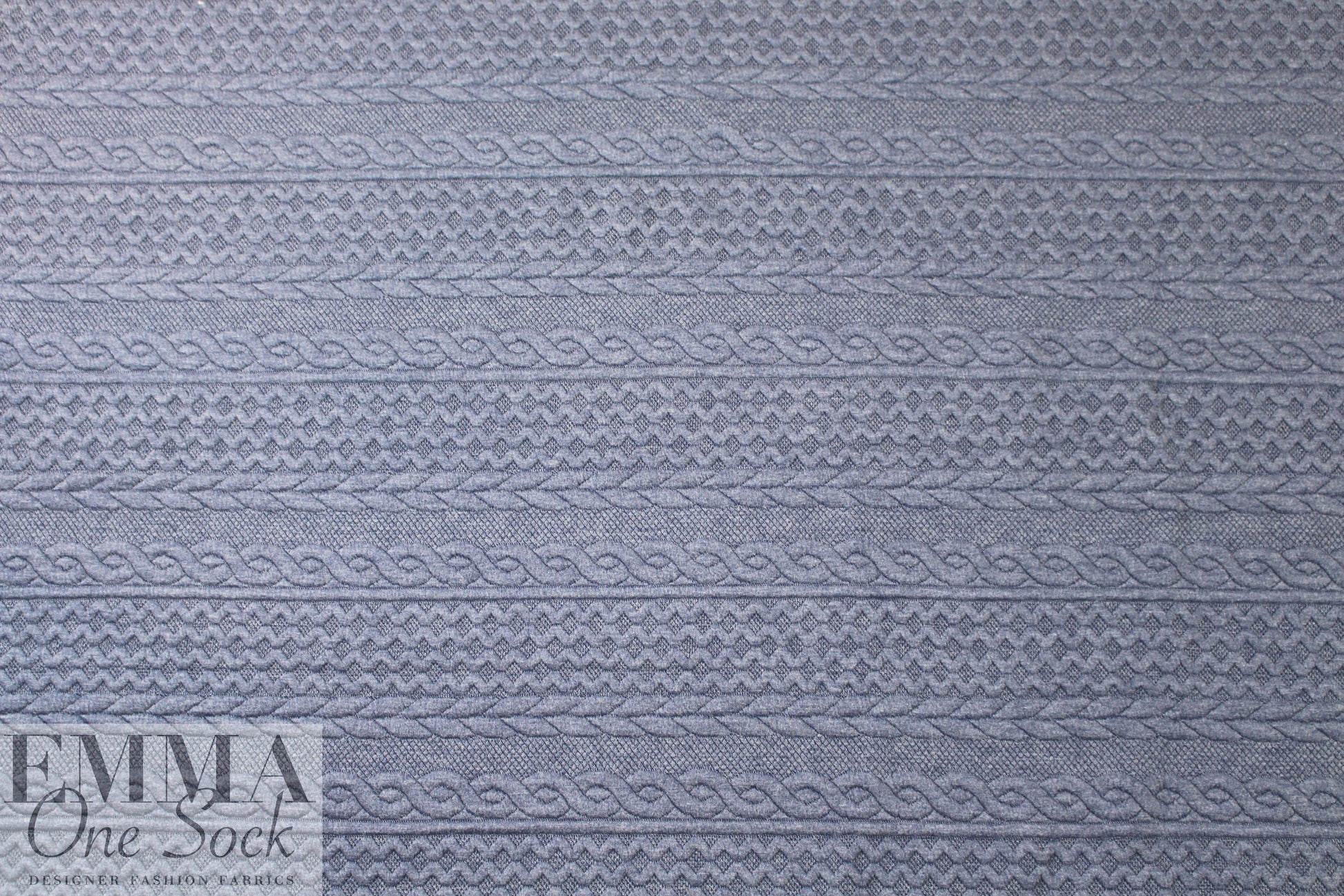 quilted cable matelasse' knit - denim .5 yds