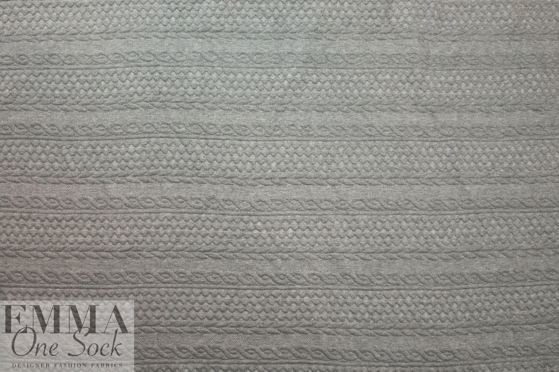quilted cable matelasse' knit - medium gray 1.5 yds