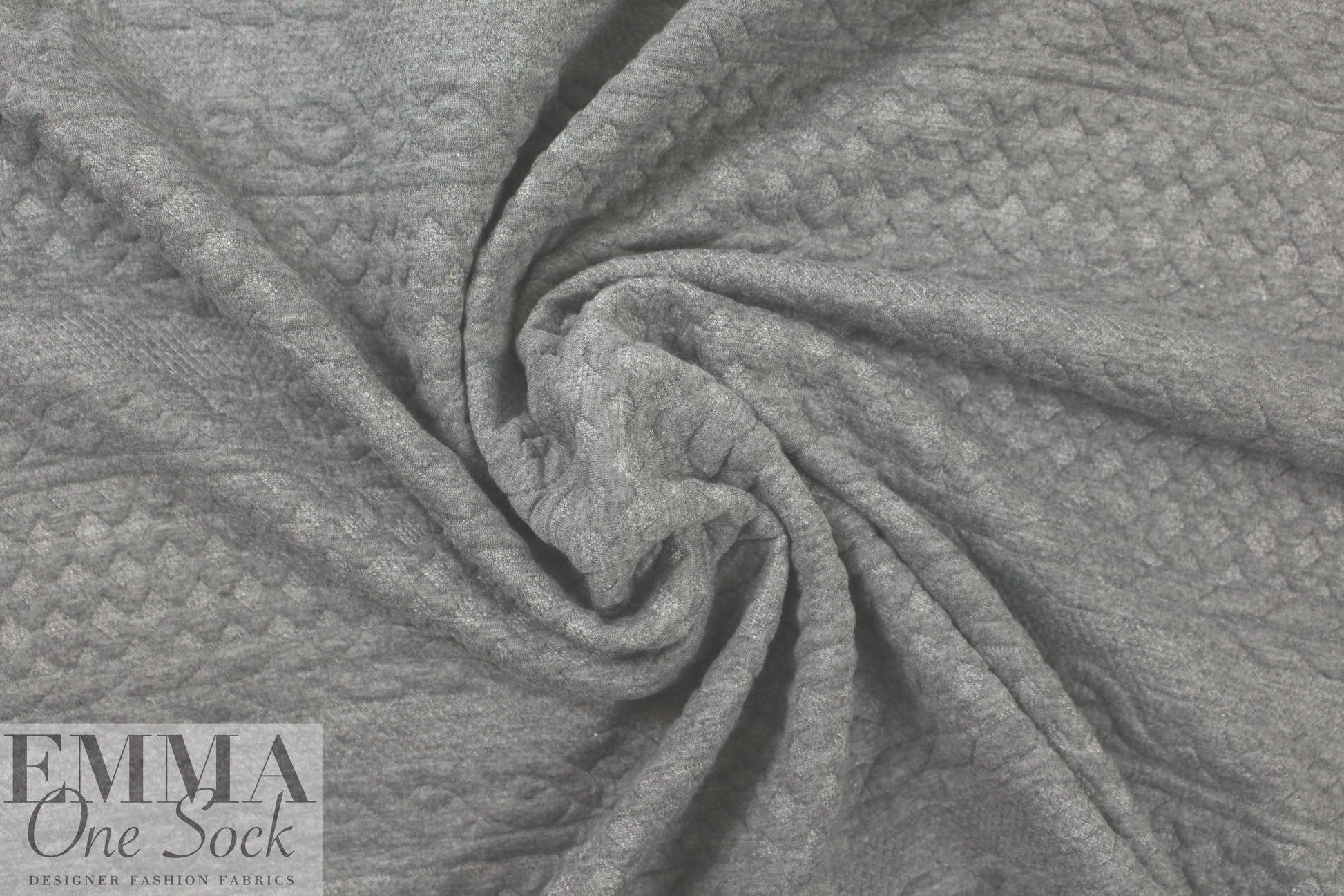 quilted cable matelasse' knit - medium gray .66 yds