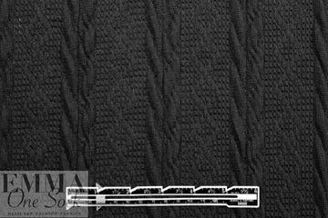 classic cable sweater knit - black 2.125 yd