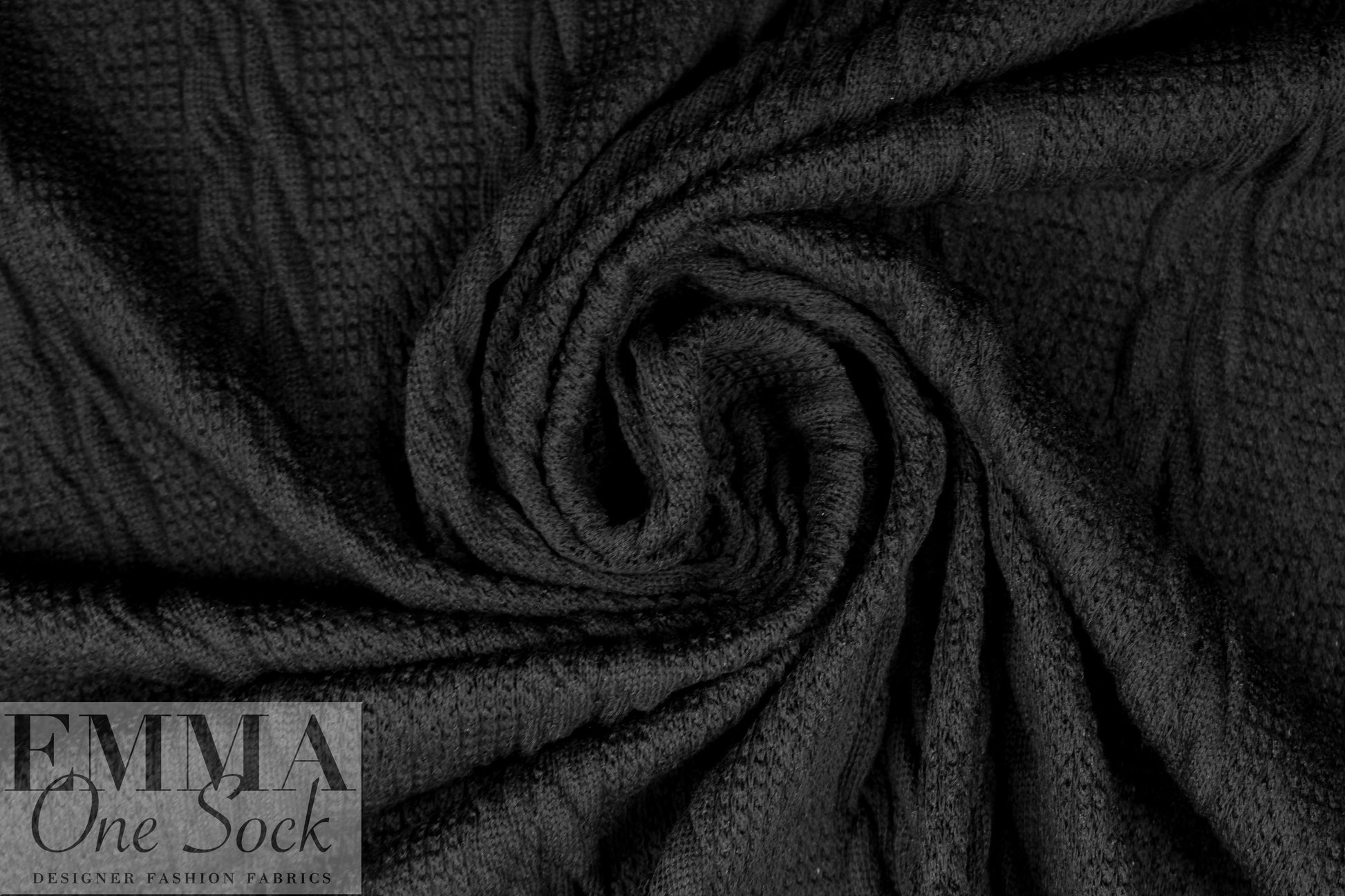 classic cable sweater knit - black 2 yds