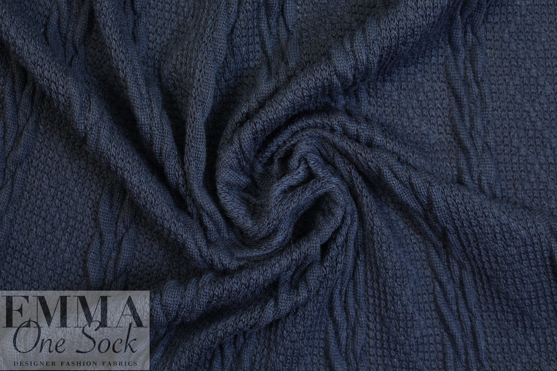 classic cable sweater knit - india ink 1.75 yds