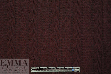 classic cable sweater knit - merlot .5 yds
