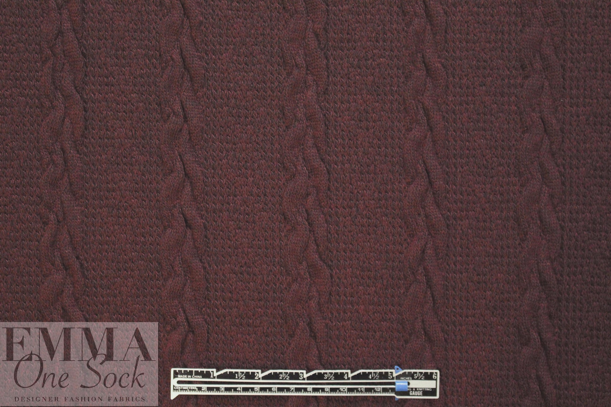 classic cable sweater knit - merlot 1.5 yd