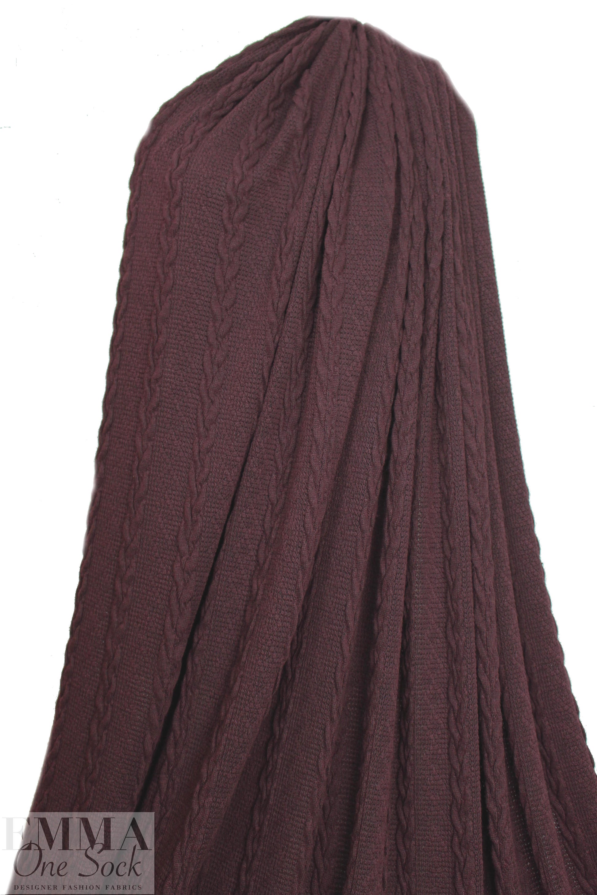 classic cable sweater knit - merlot .875 yds