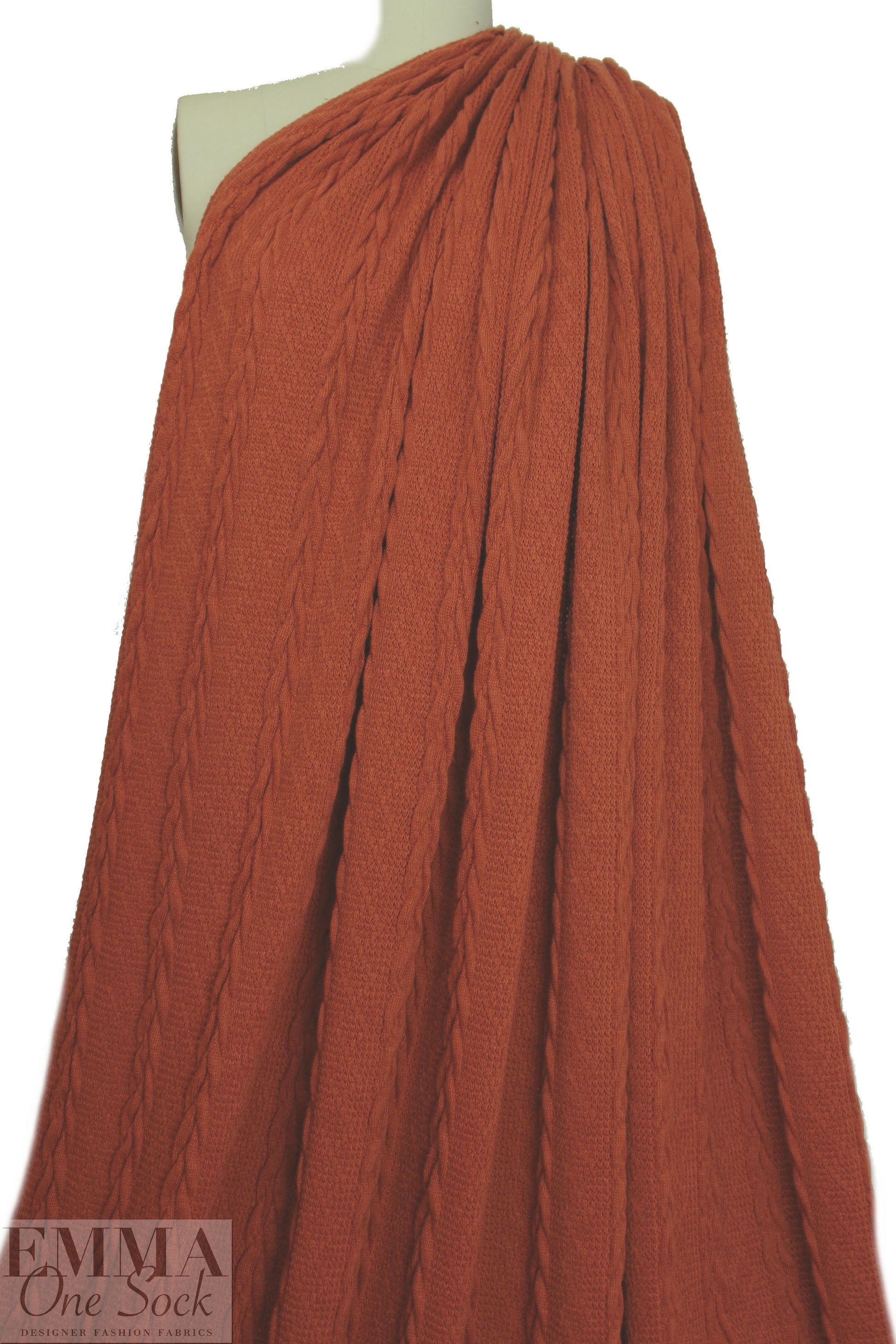 classic cable sweater knit - pumpkin spice .5 yds