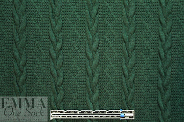 classic cable sweater knit - forest green 1.25 yds