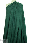 classic cable sweater knit - forest green 1.375 yd