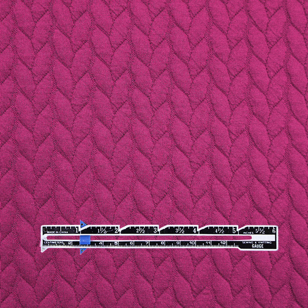 quilted cable matelasse' knit - magenta .625 yds
