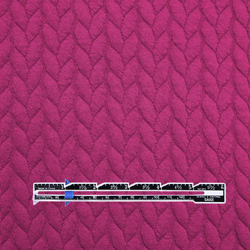 quilted cable matelasse' knit - magenta 1 yard
