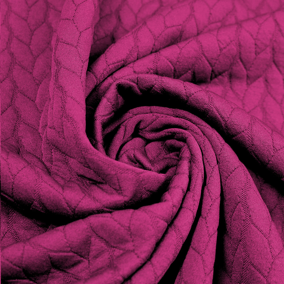 quilted cable matelasse' knit - magenta .875 yds