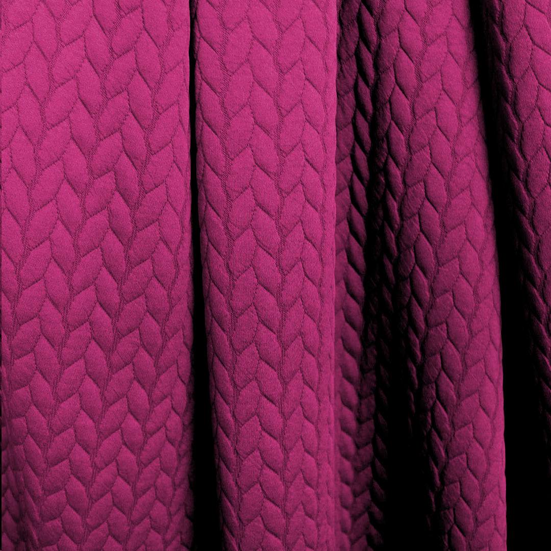 quilted cable matelasse' knit - magenta .75 yds