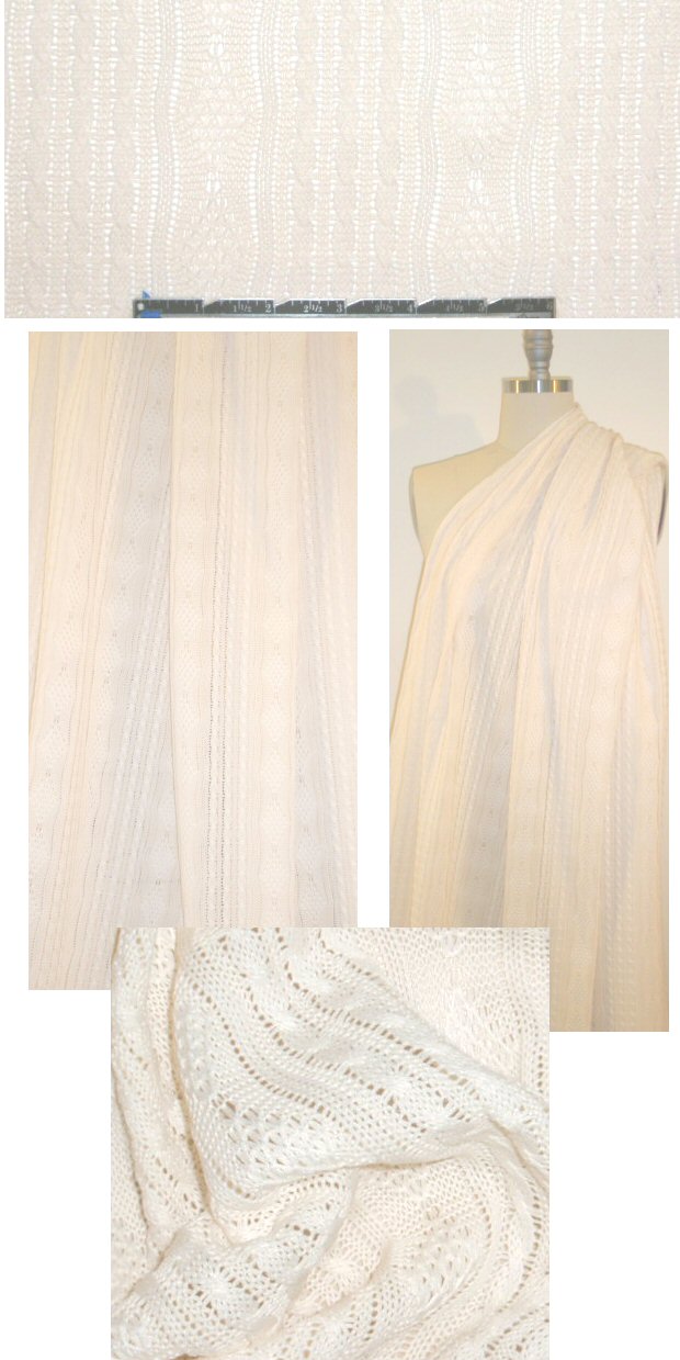 classic cable sweater knit - creamy ivory 1.66 yds