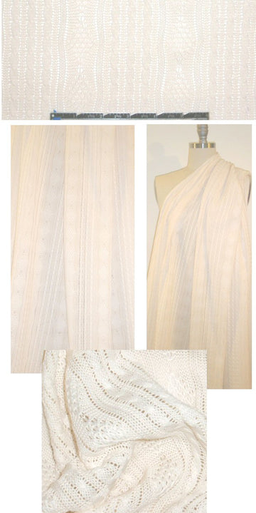 classic cable sweater knit - creamy ivory 1.66 yd