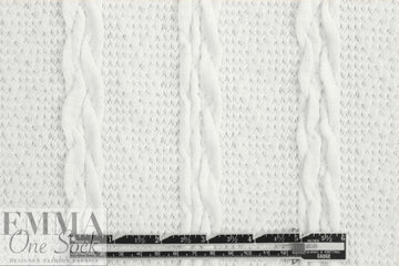 classic cable sweater knit - white 1.25 yds