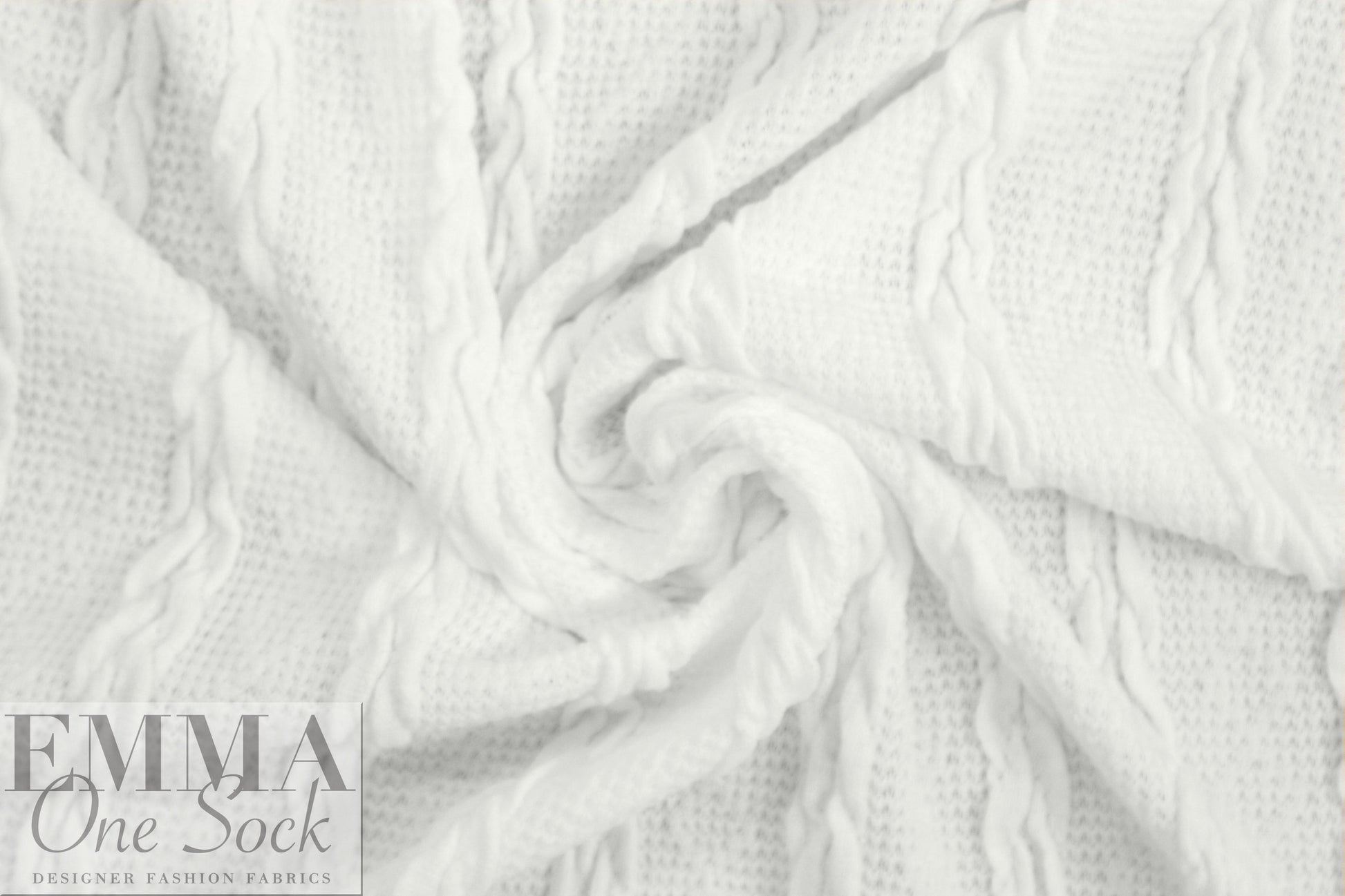 classic cable sweater knit - white .8 yds