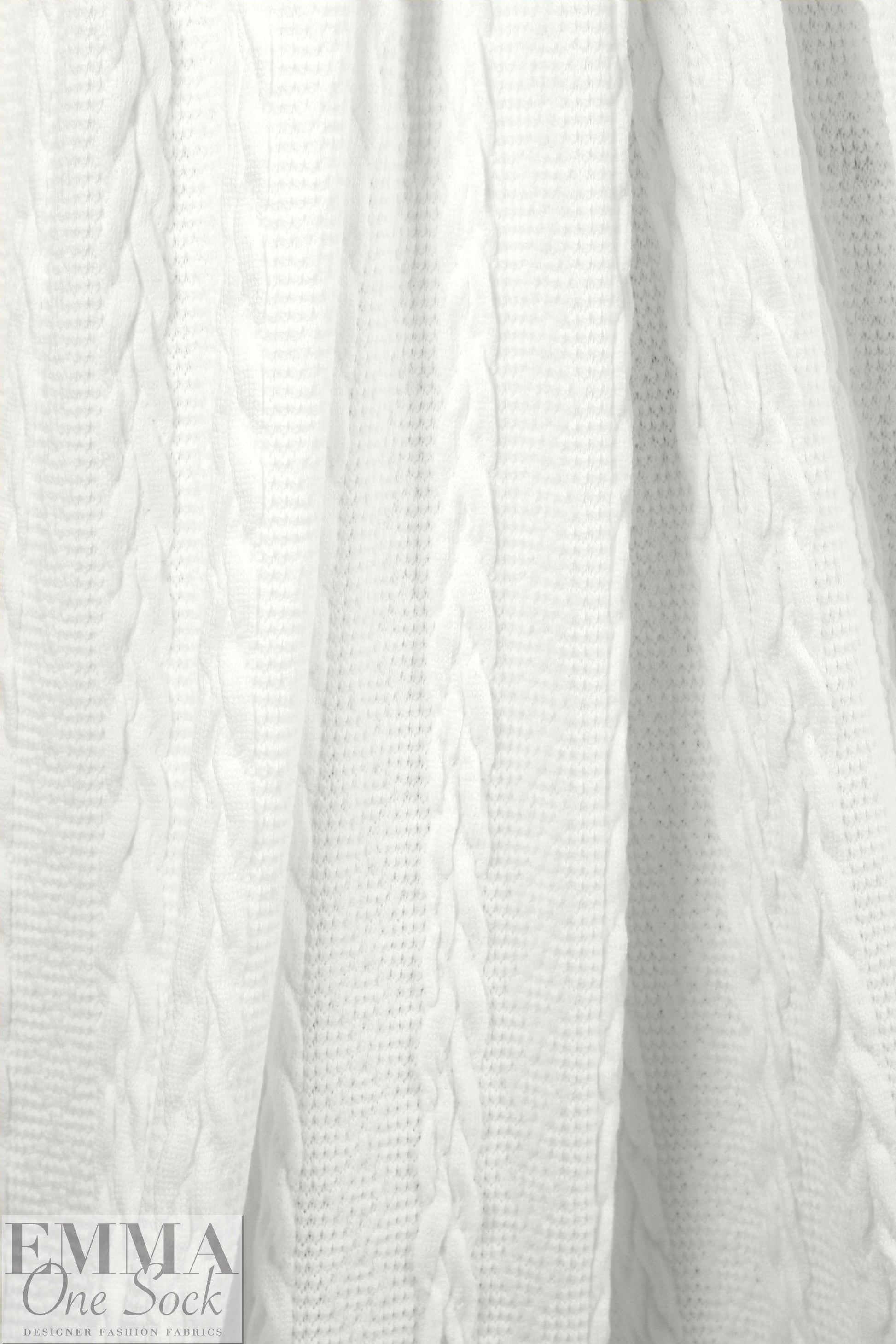 classic cable sweater knit - white 1.5 yd
