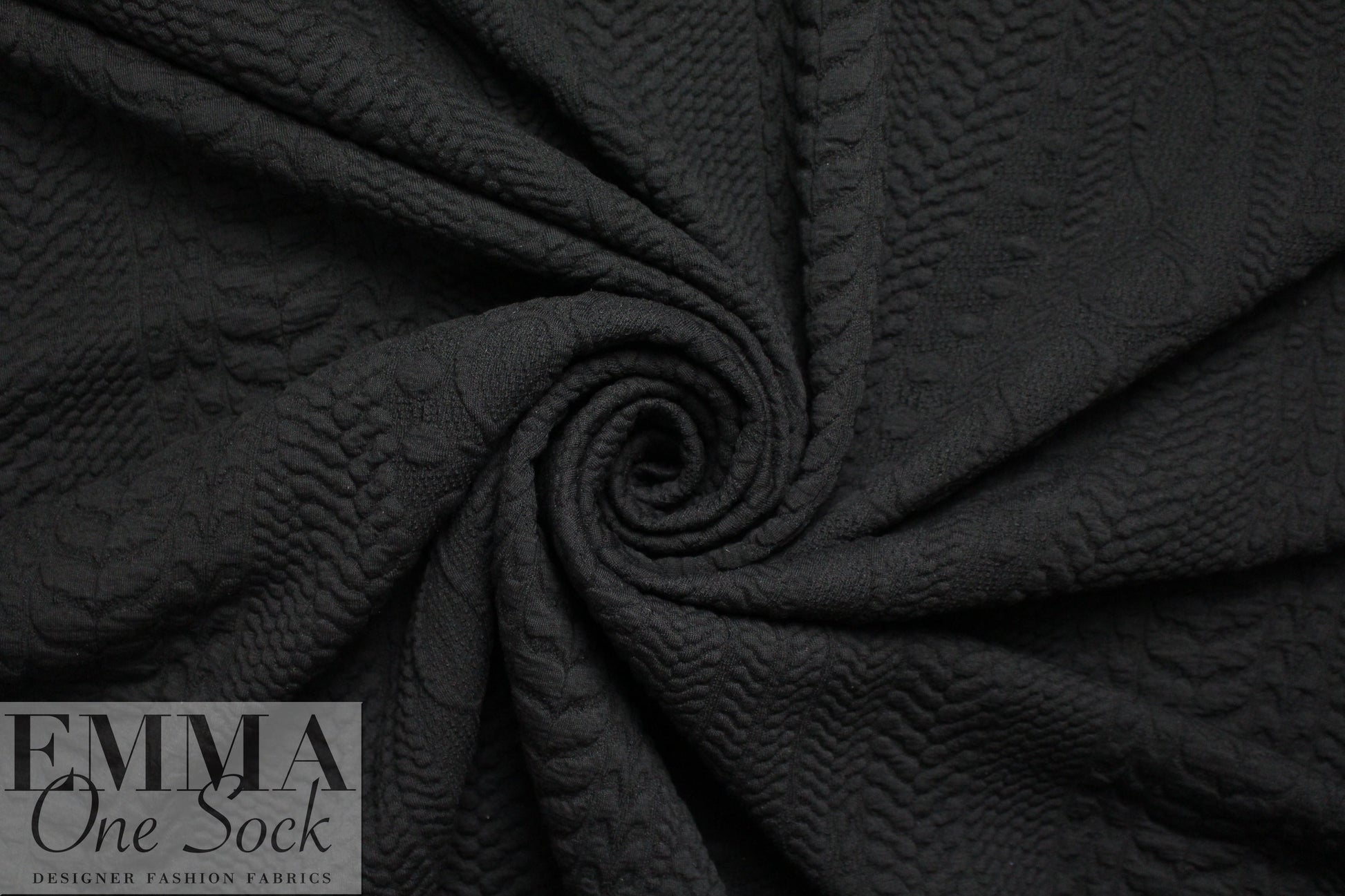 NY designer cable matelasse' knit - black