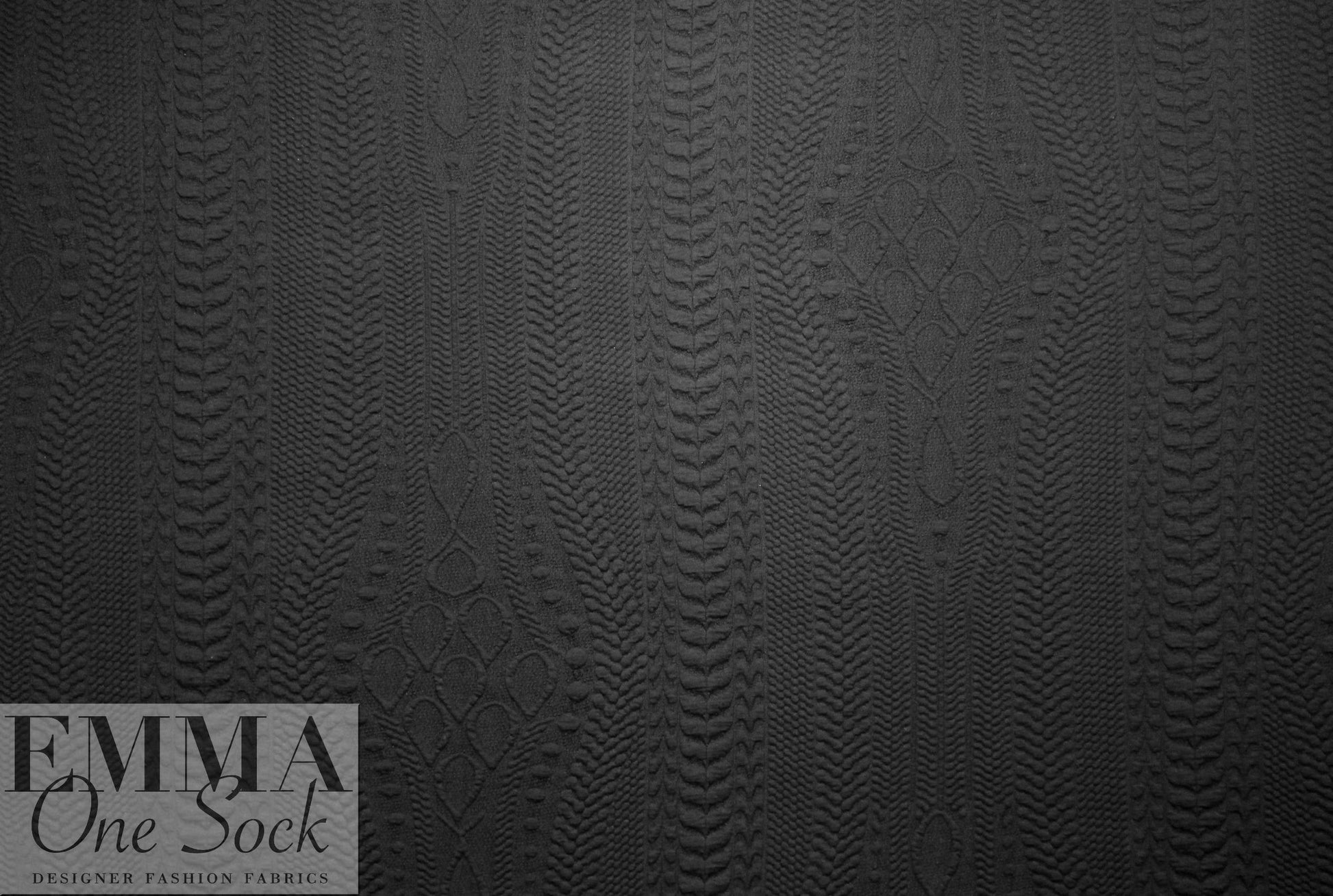 NY designer cable matelasse' knit - black