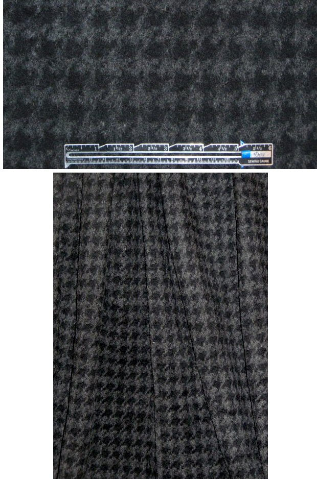 Italian textured wool coating - dark houndstooth