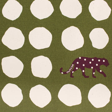 Japanese 'spotted panther' by Kokka cotton canvas - olive