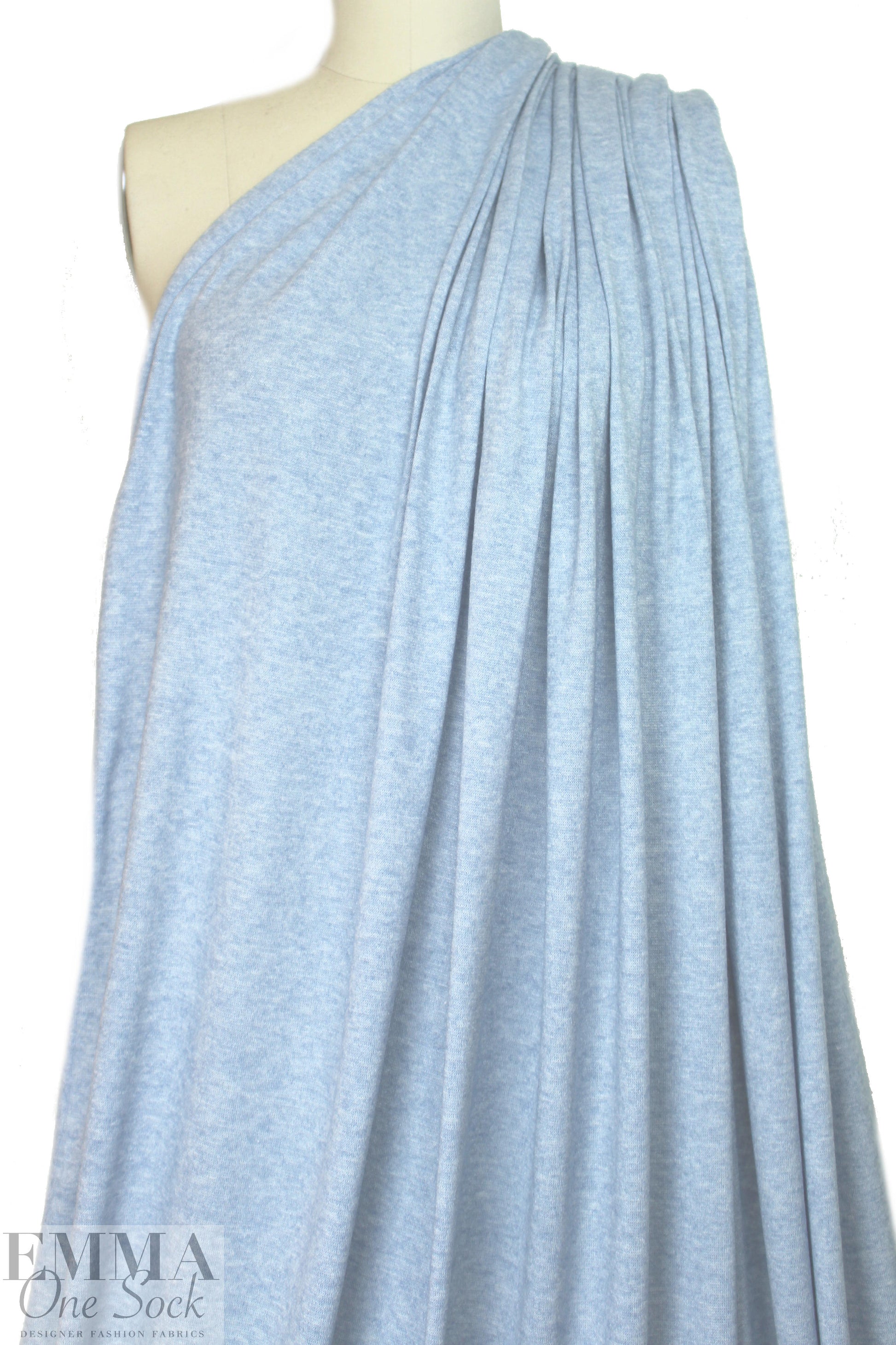 super soft, lighweight faux cashmere knit - soft blue 1.5 yds