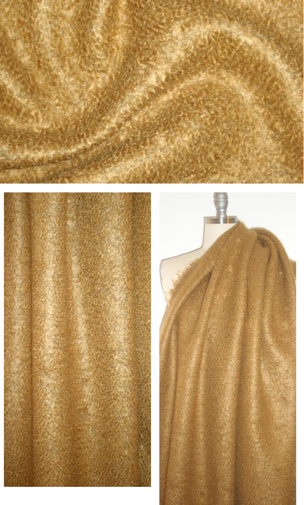 D0nna Karan mohair/cashmere boucle' coating - dijon