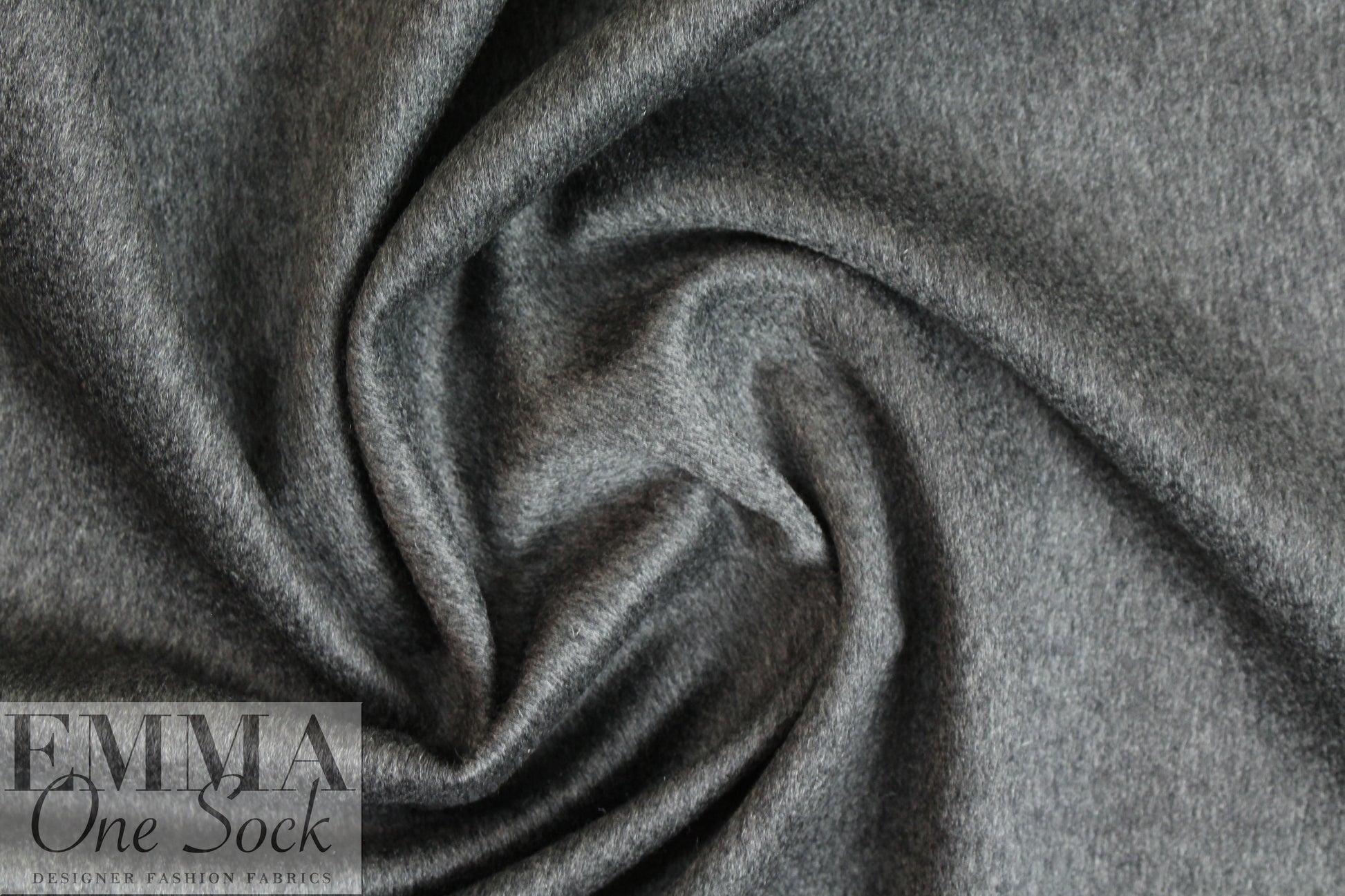 T0llegno 100% cashmere woven suiting/coating - charcoal .75 yds