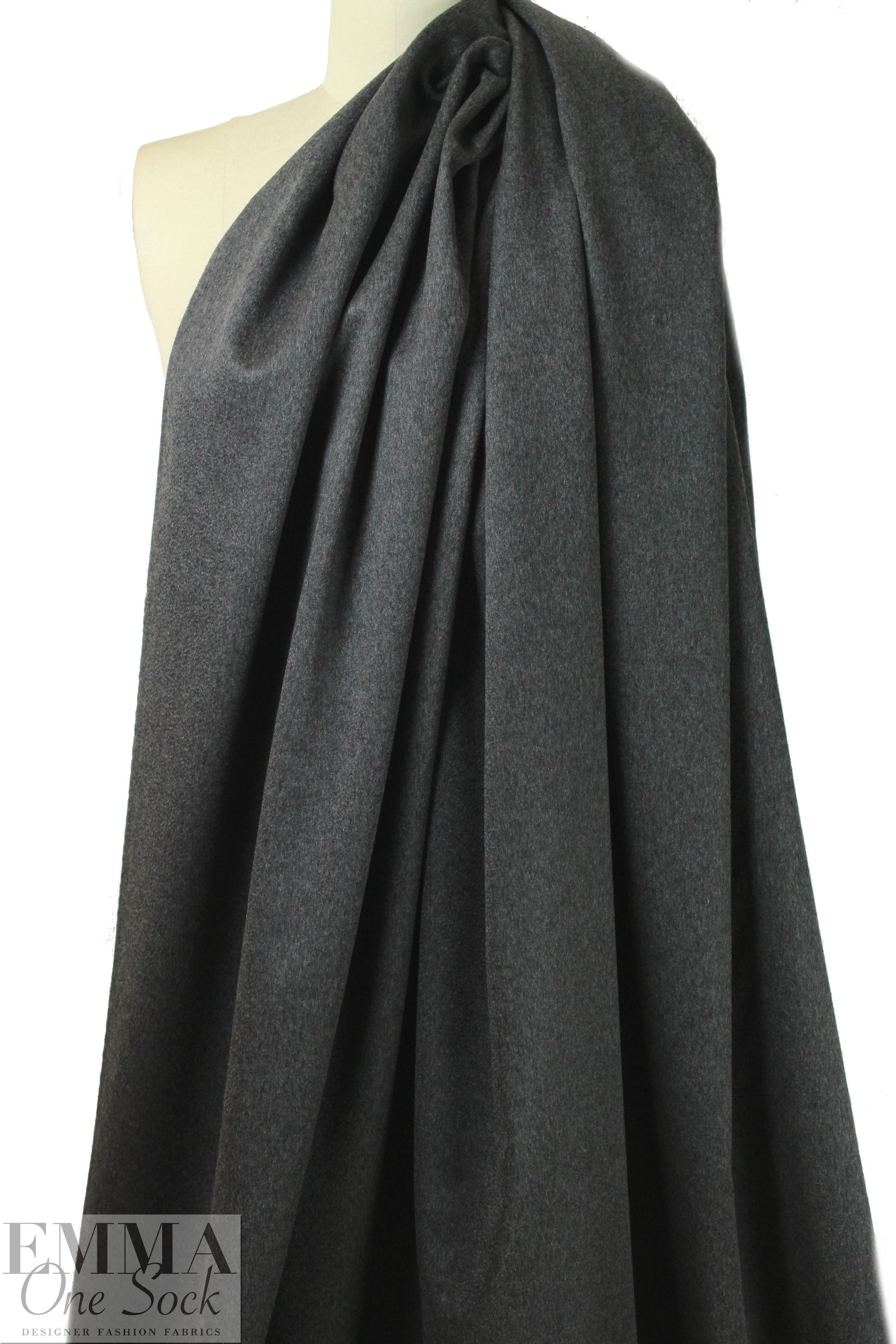 T0llegno 100% cashmere woven suiting/coating - charcoal .75 yds