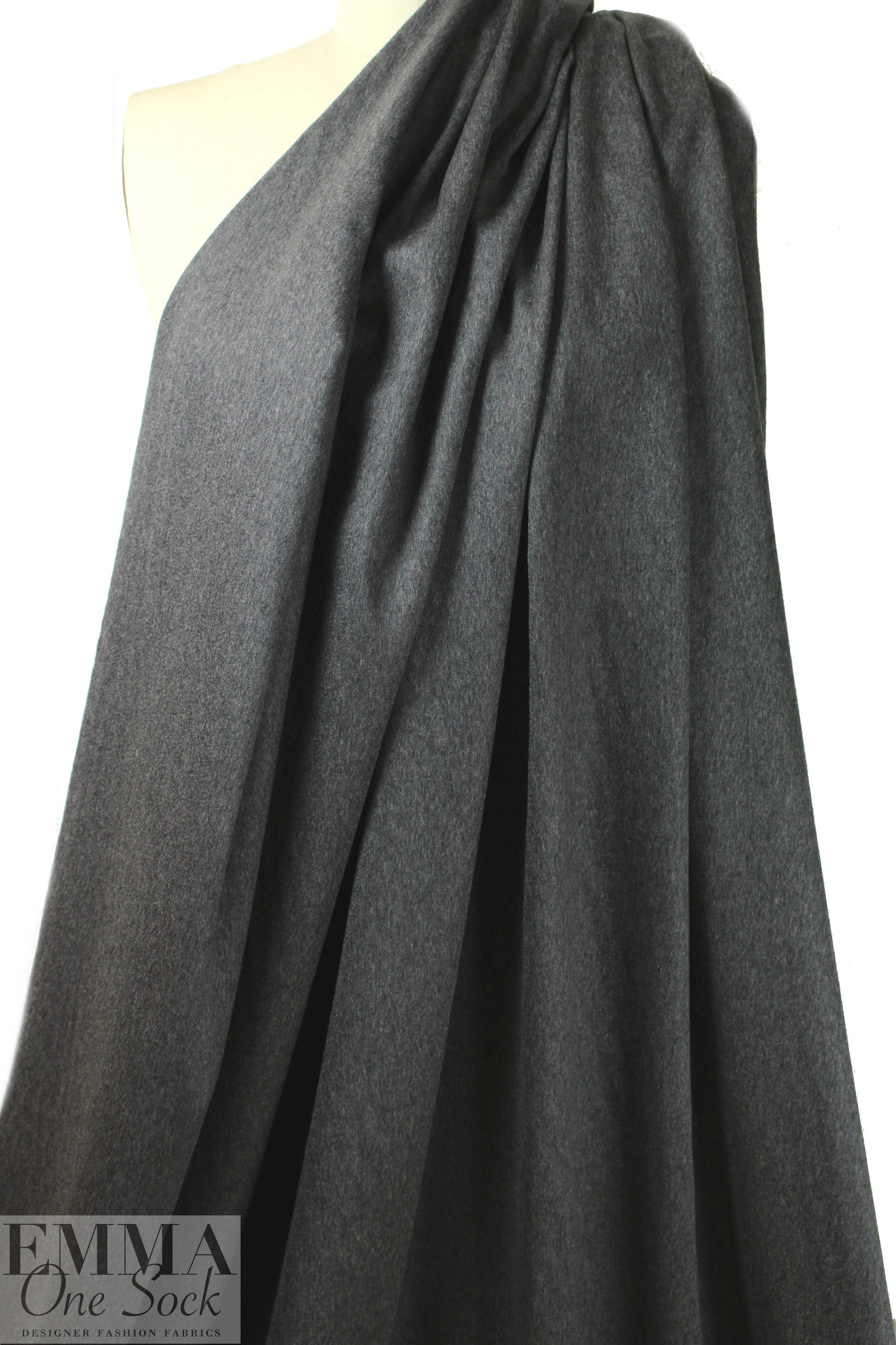 T0llegno 100% cashmere woven suiting - charcoal