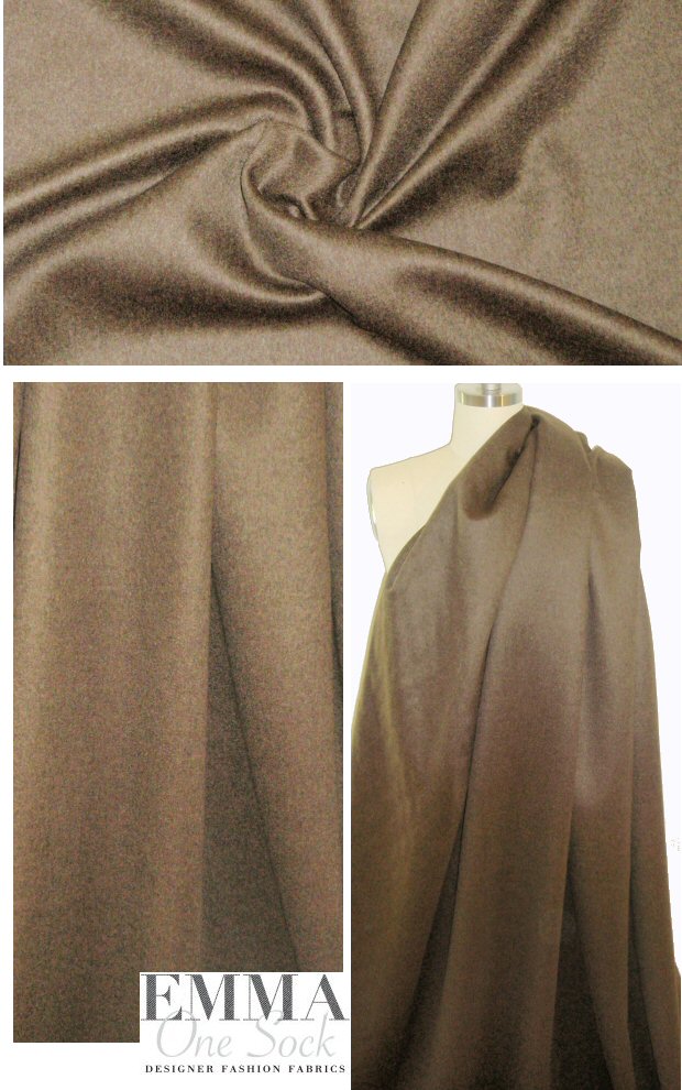 Italian wool/cashmere coating - woodsy brown