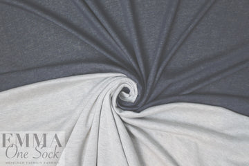 Italian cotton/cashmere 2-ply knit - navy/light gray 1.375 yds