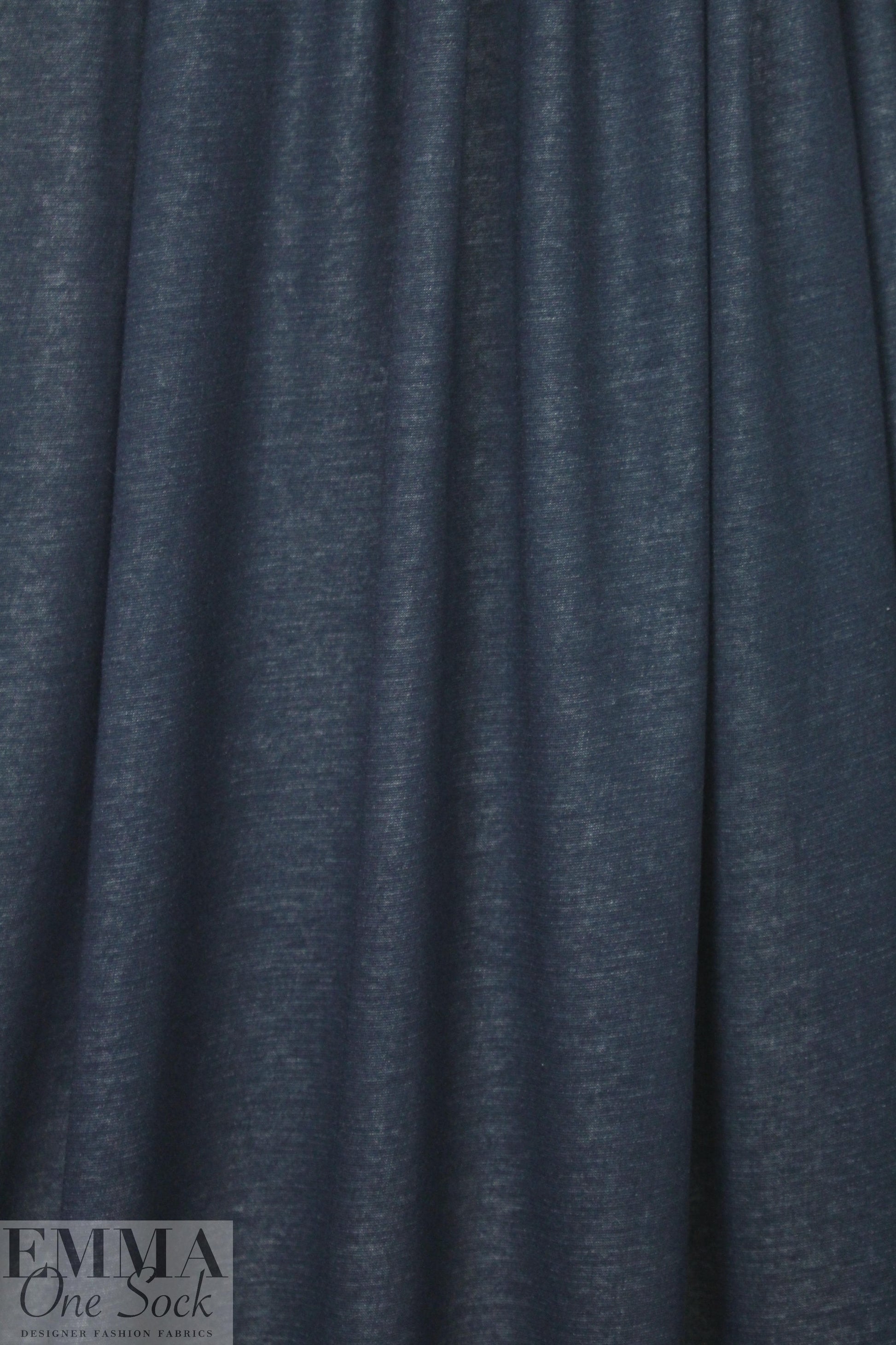 Italian cotton/cashmere 2-ply knit - navy/light gray 1.375 yds