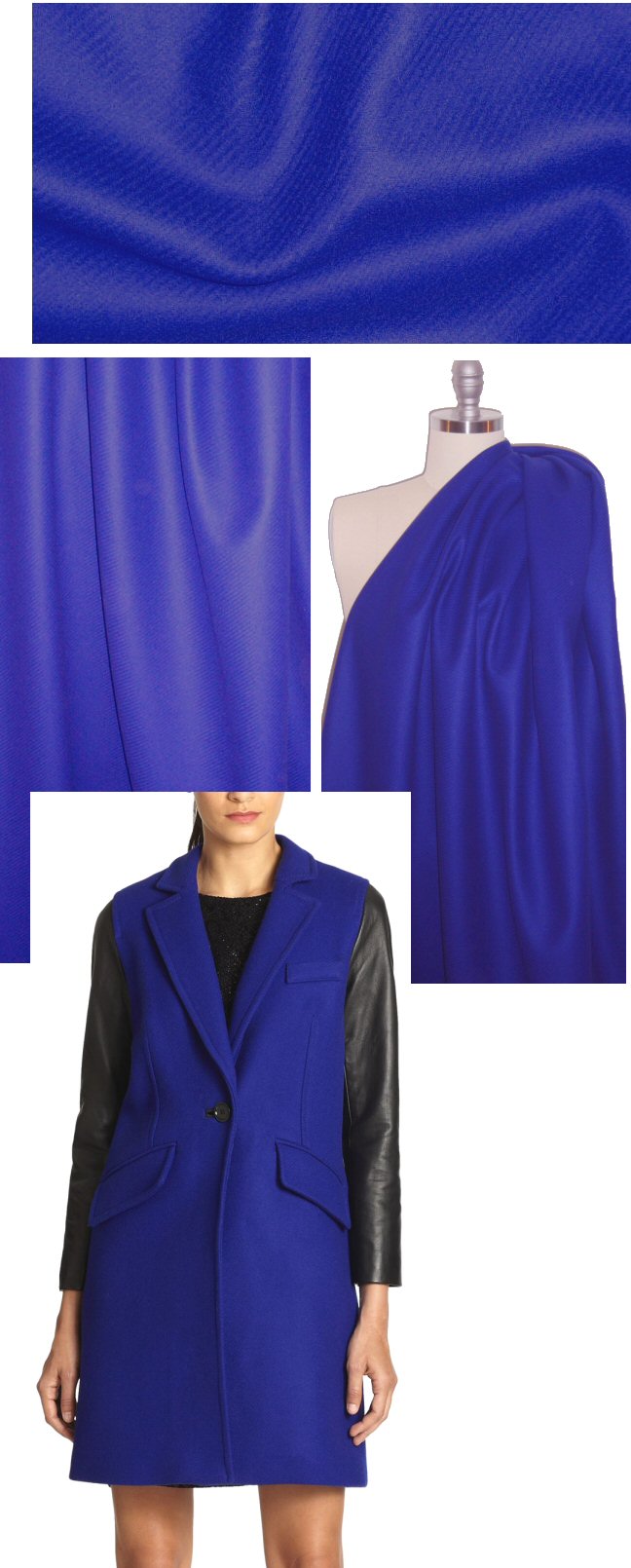 Mi11y royal purple doubleface wool/cashmere 2 yd