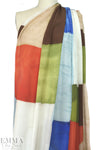 Italian colorblock abstract silk crepe de chine 2 yd