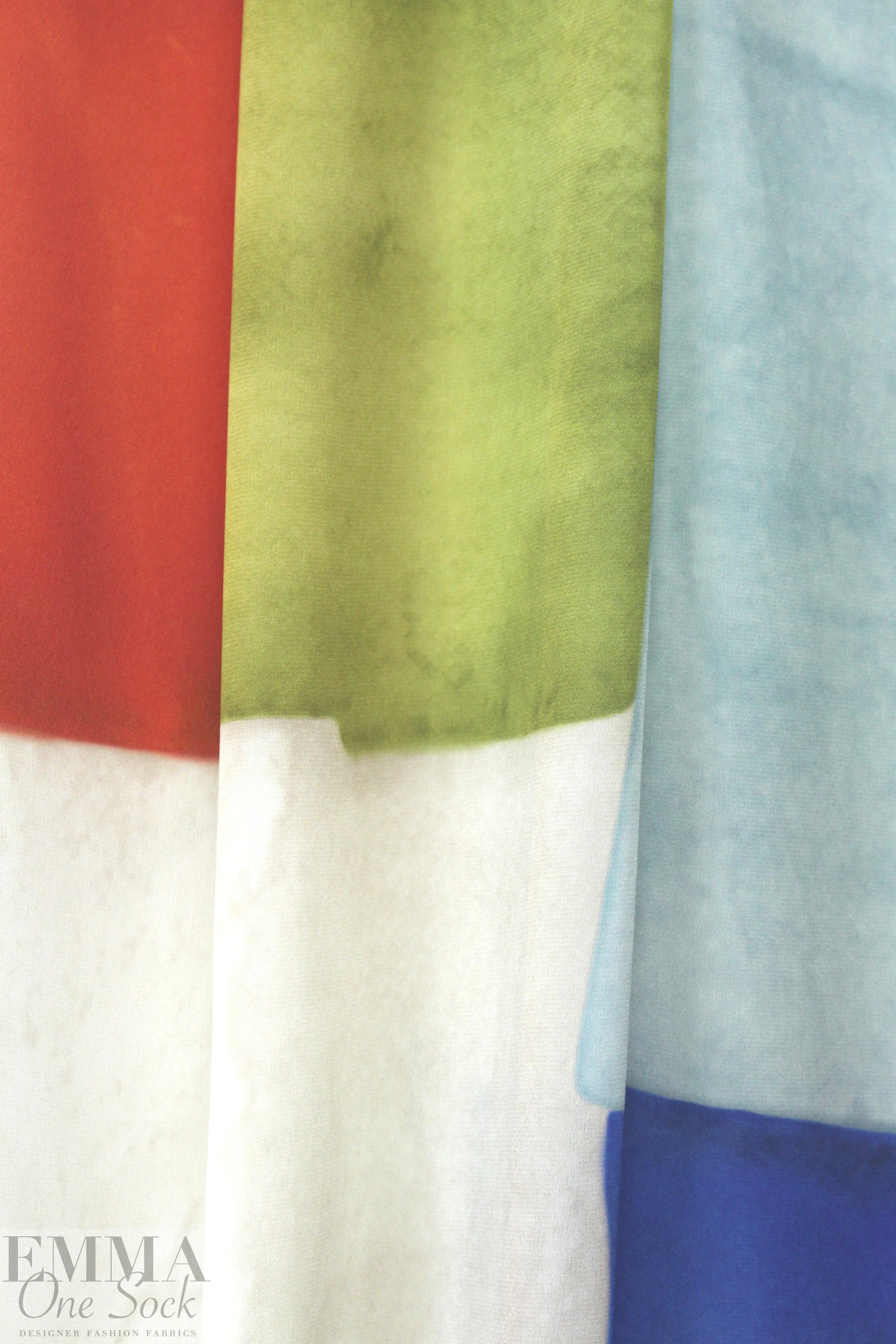 Italian colorblock abstract silk crepe de chine 2 yd