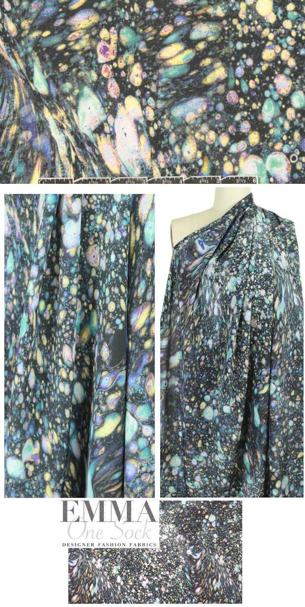 NY designer silk crepe de chine - celestial
