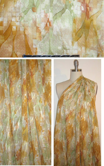 NY designer cotton blend 'Chagall' damask - gold