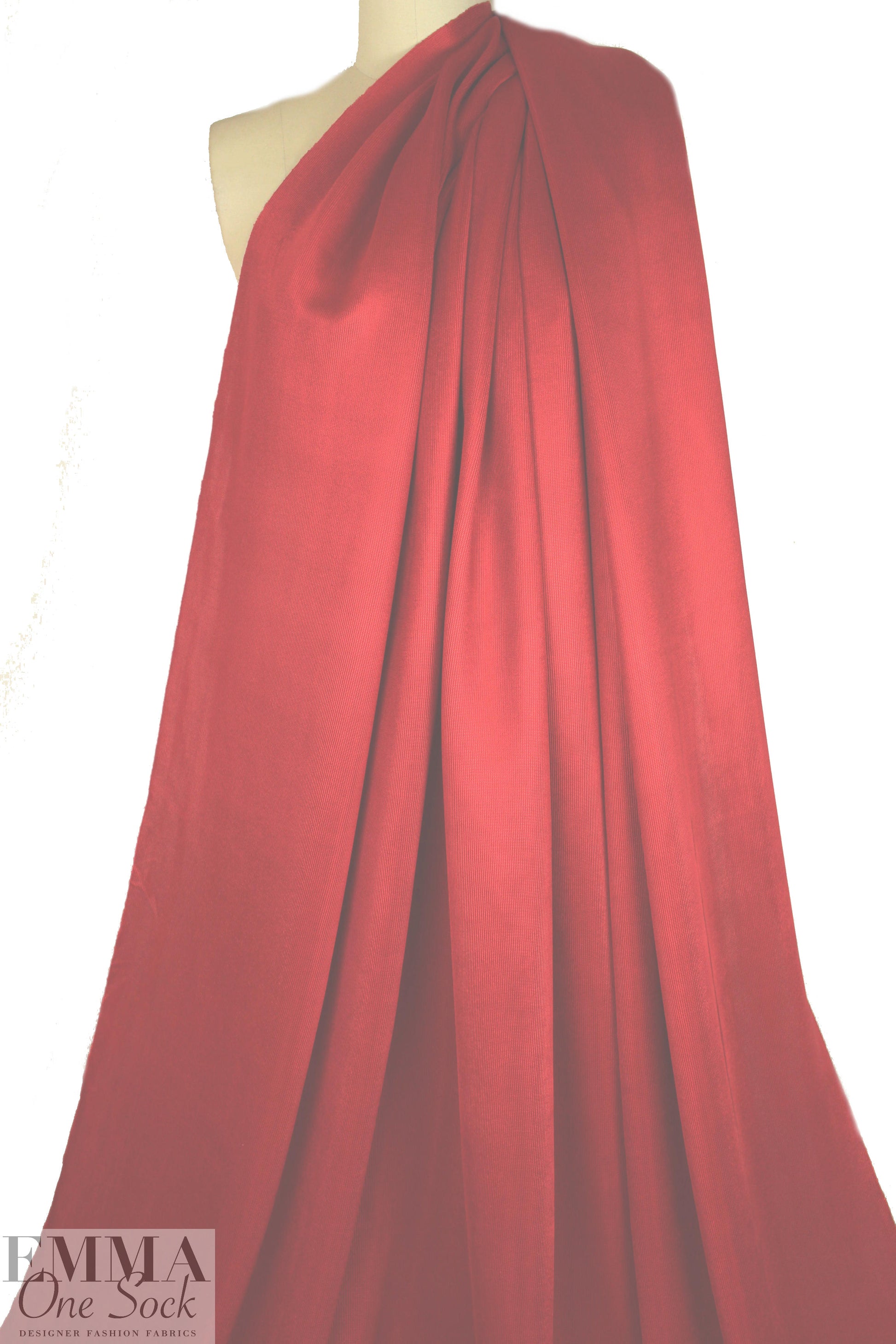 Italian 'techno chain link' thick doubleknit - cherry 1.875 yd