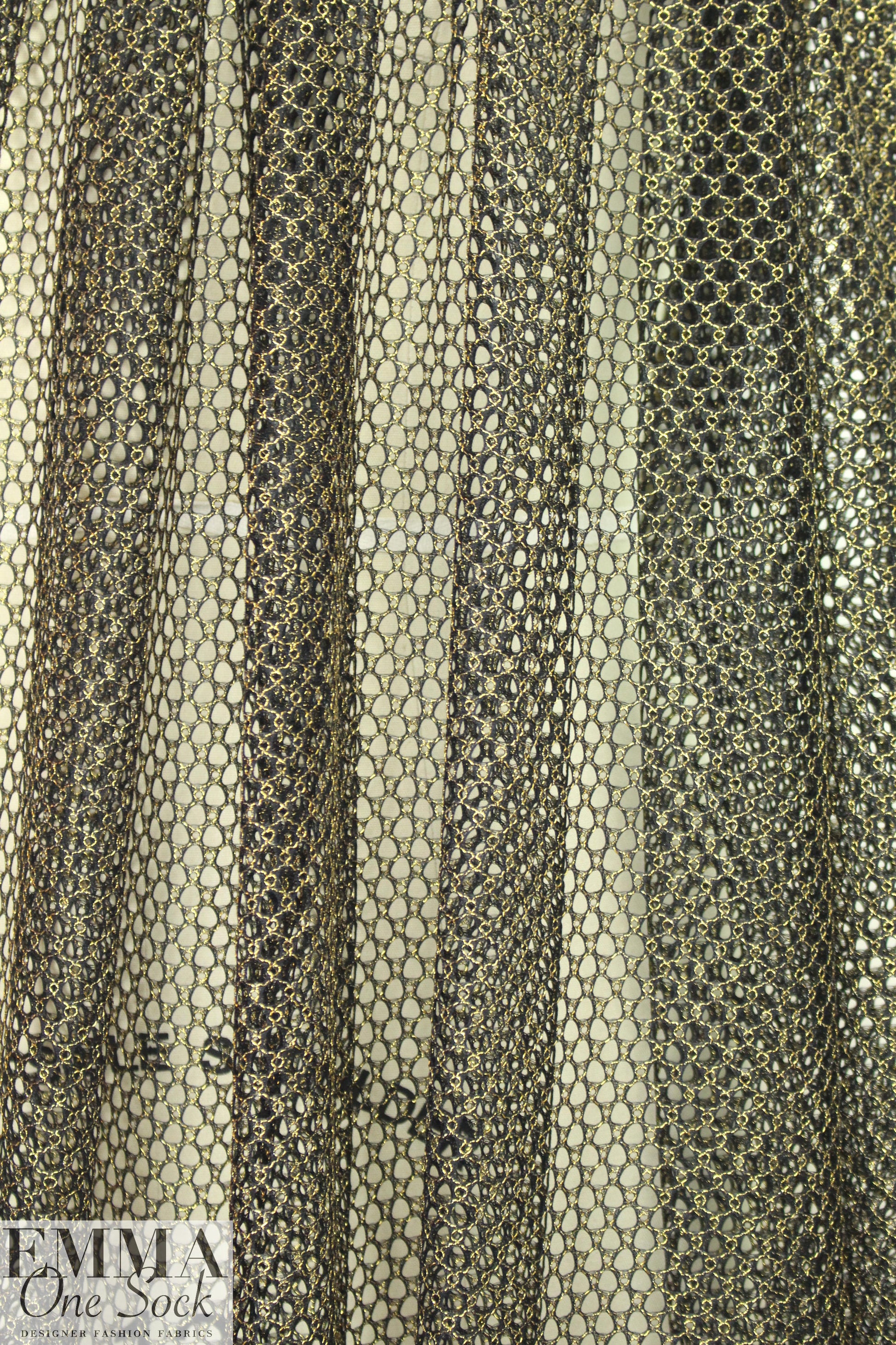 CA designer antique gold metallic chain knit
