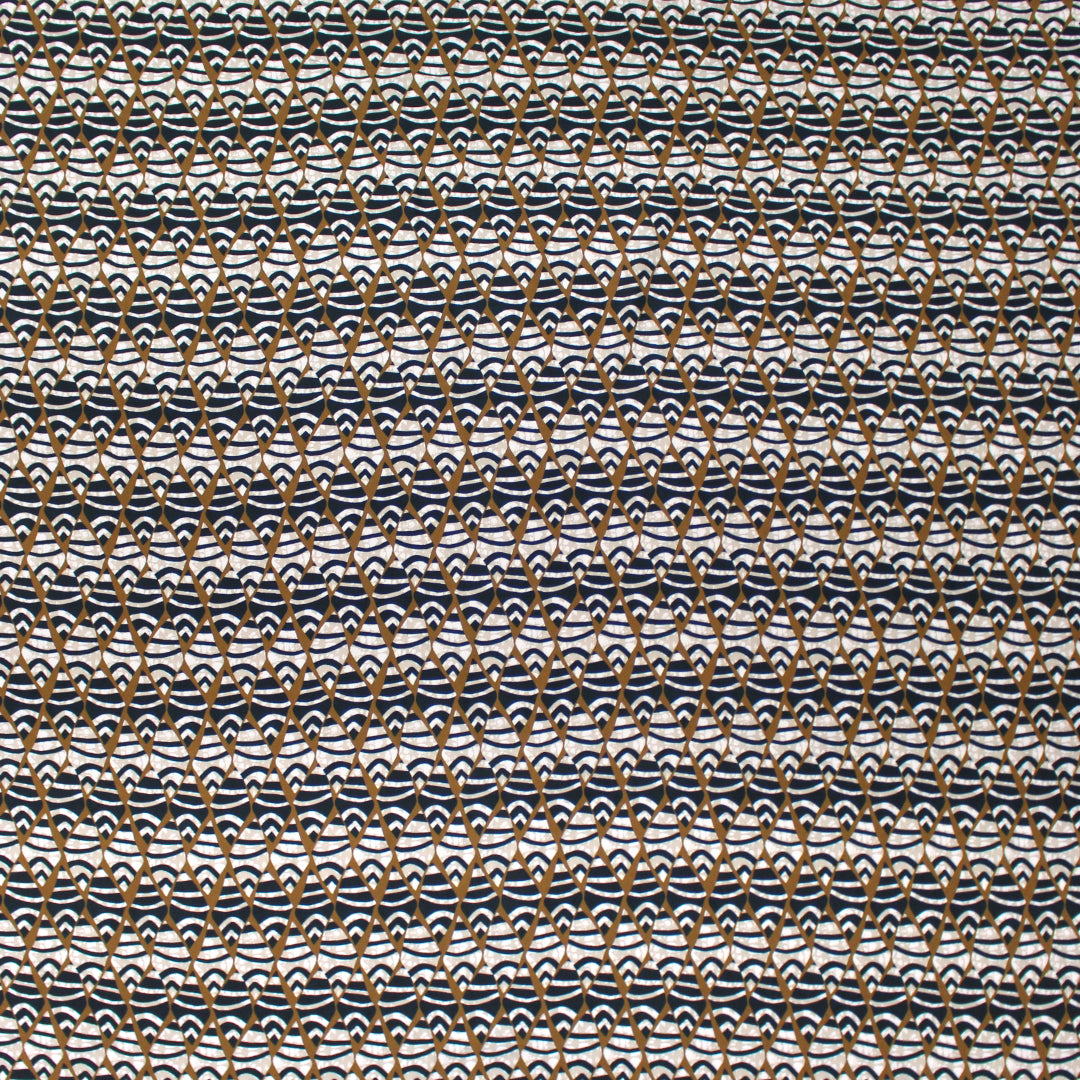 Italian 'diamond lattice' viscose challis woven 1.5 yd
