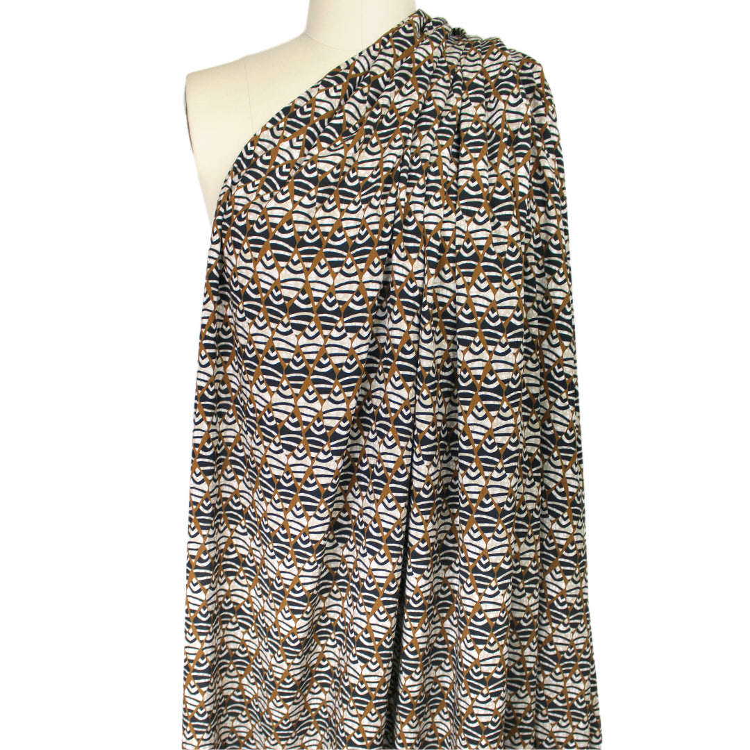 Italian 'diamond lattice' viscose challis woven 1.5 yd