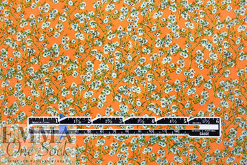 Italian forget-me-nots on mandarin visc/wool challis