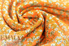 Italian forget-me-nots on mandarin visc/wool challis 1.5 yd