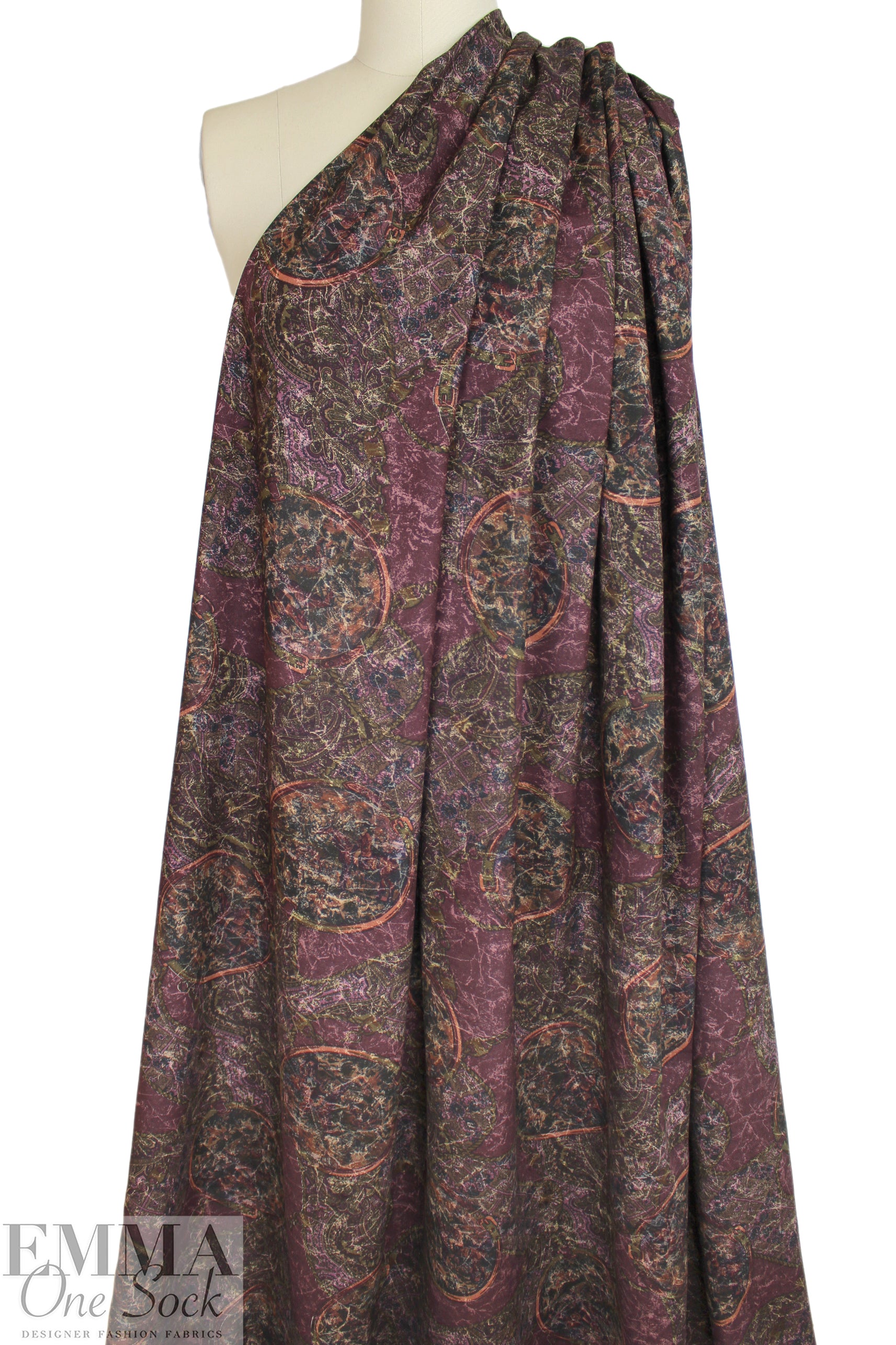 Italian 'marble cameo' viscose twill woven 1.625 yds