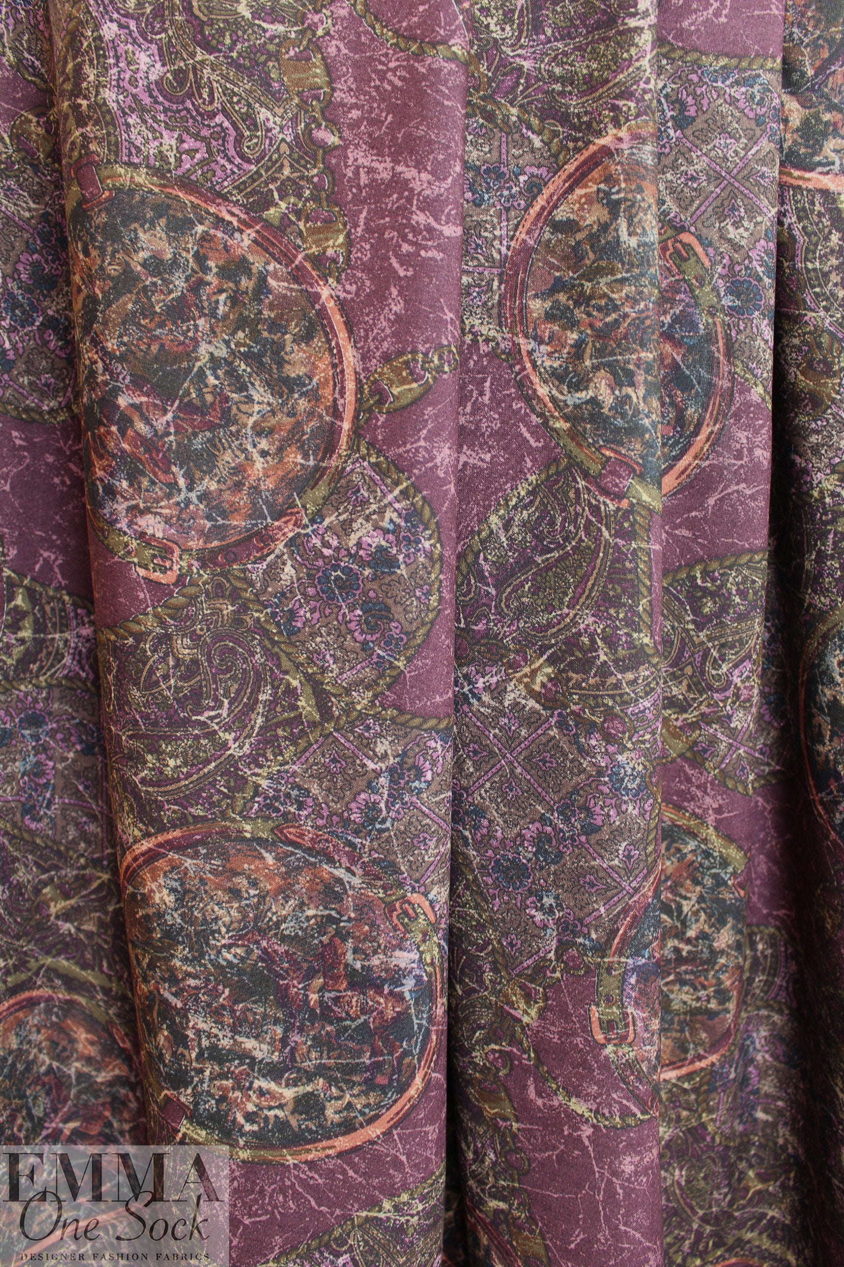 Italian 'marble cameo' viscose twill woven 1.75 yd