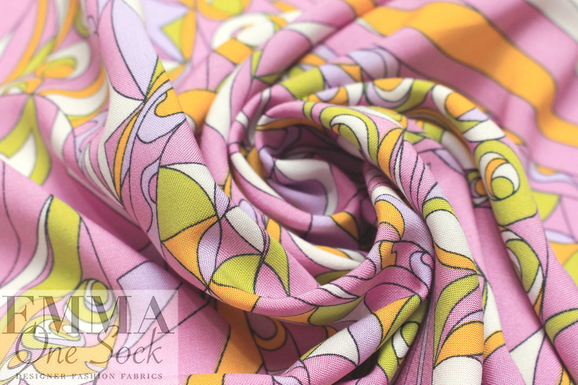 'Pucci-esque' Oeko-Tex viscose challis woven .625 yds