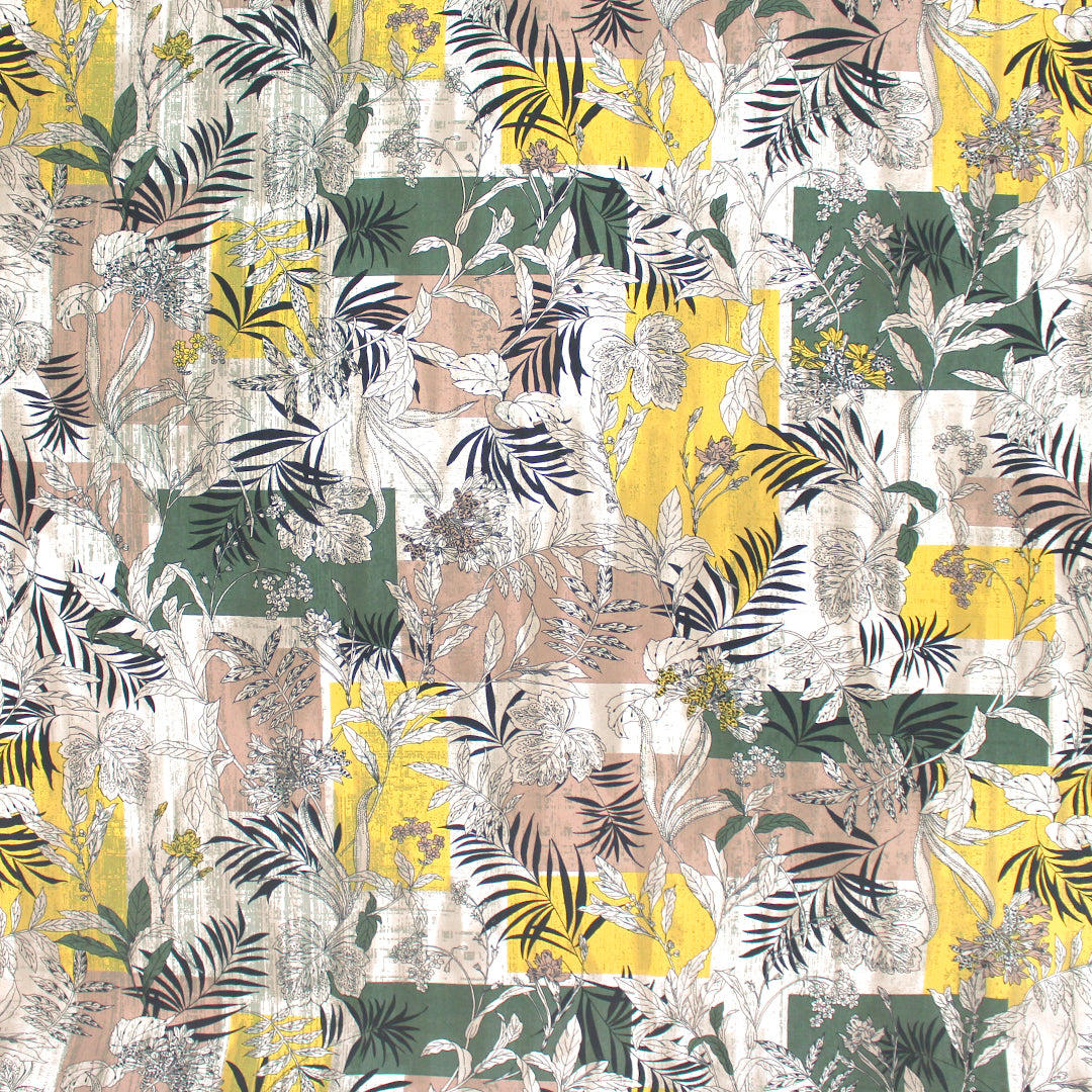 Italian 'nature folio' viscose challis woven 1.625 yd