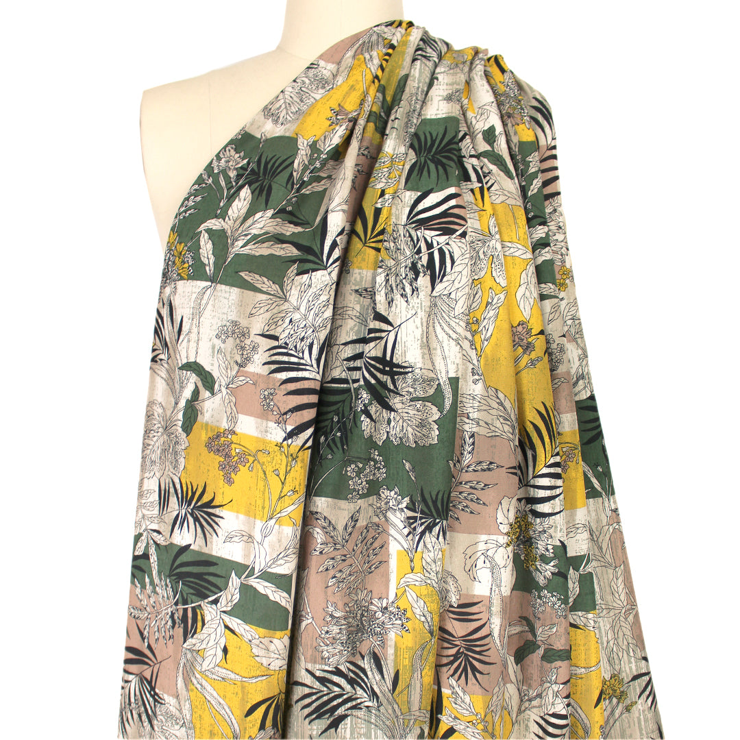 Italian 'nature folio' viscose challis woven 1.625 yd